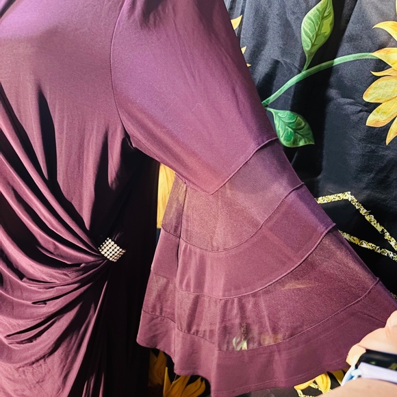 Purple  Floor Length Plus Dress - Picture 3 of 8